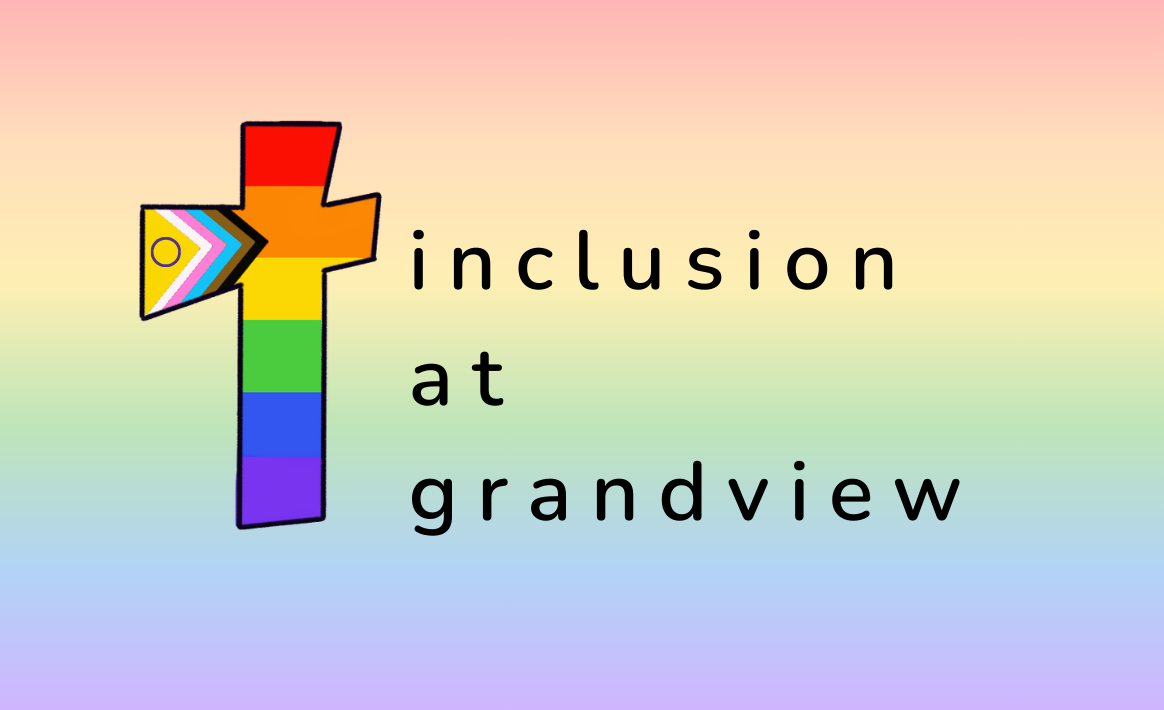 the grandview cross filled with pride flag colours